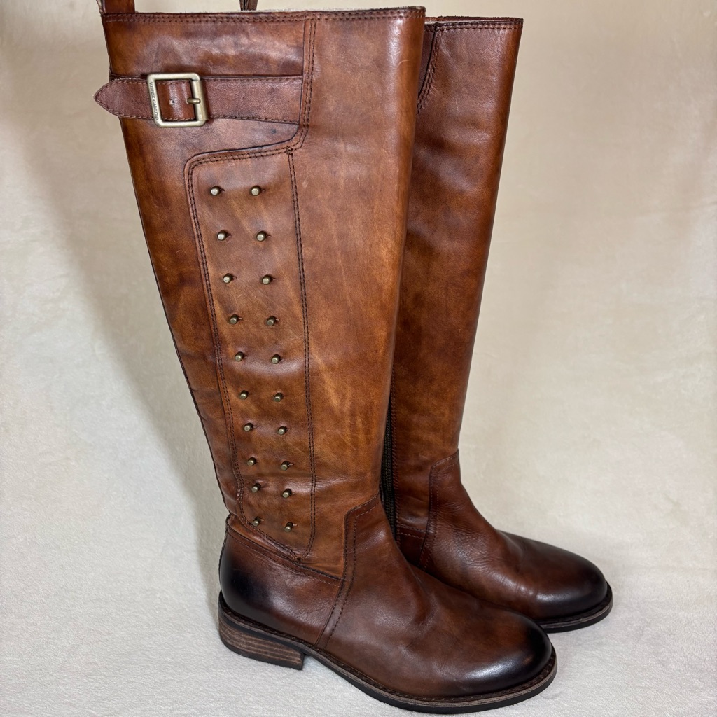 Vince Camuto Women’s Leather Studded Riding Boots